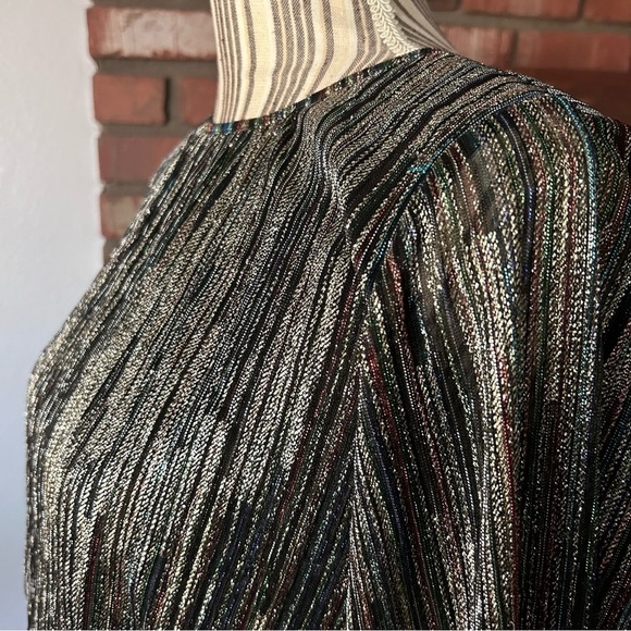 NWT Ramy Brook Jordan Long Sleeve Metallic Rib Mini Dress in Multi Sz XS - Picture 7 of 9